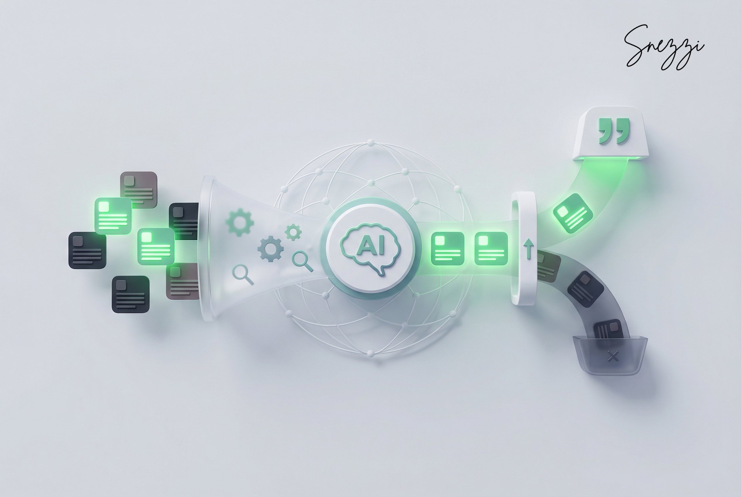 AI chatbot evaluating multiple sources before generating a response