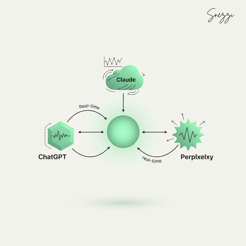Dashboard showing real-time brand mention tracking across ChatGPT, Claude and Perplexity AI platforms